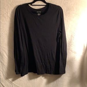 black Ling Sleeve Crew Neck Shirt
